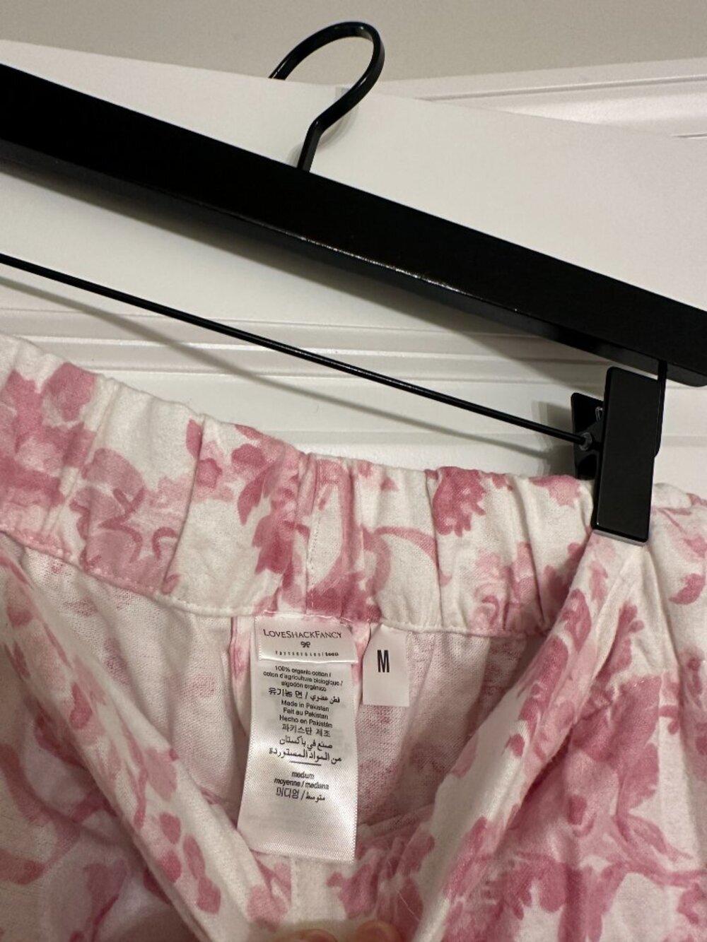 POTTERY BARN Teen LoveShackFancy Flannel Pajama Set in Pink Size Medium - Picture 8 of 10